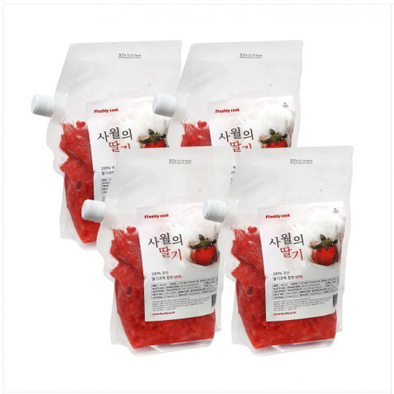 100%국산 사월의 딸기청 1kg 라떼/요거트/에이드 만들기